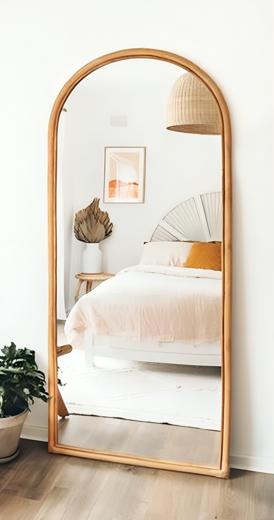 Bamboo Floor Mirror