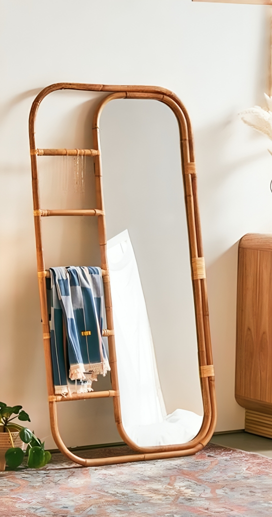 Bamboo Floor Mirror