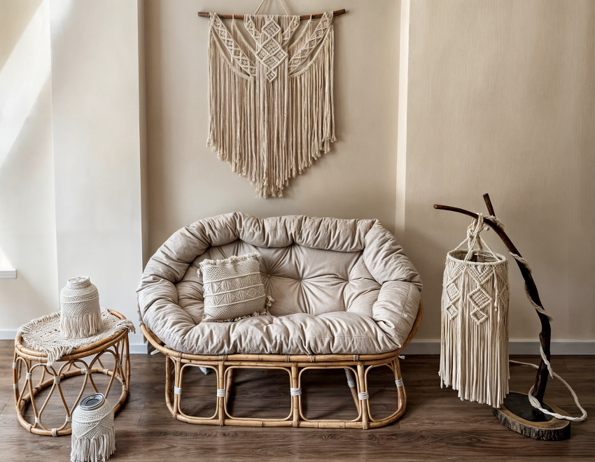 Bamboo Papasan Sofa set