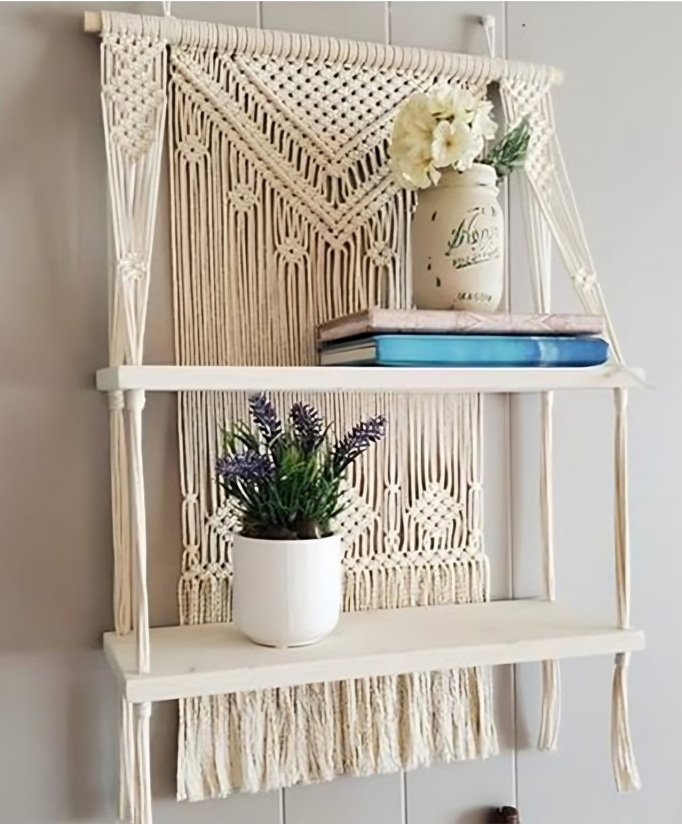 Handmade Macrame Wall Hanging Shelf