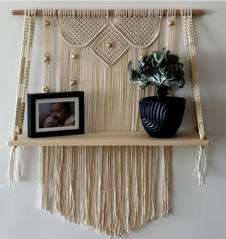 Handmade Macrame Wall Hanging Shelf 2