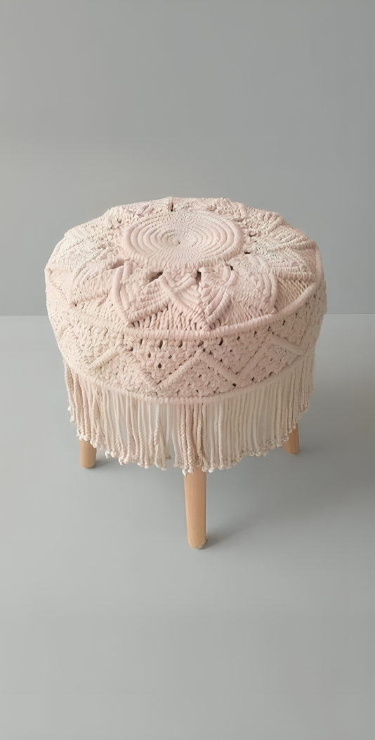 Handmade Wooden Puff