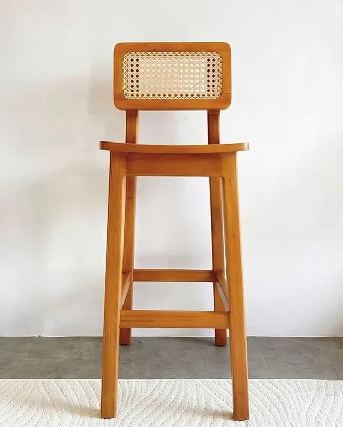 High stool Natural Wood Chair