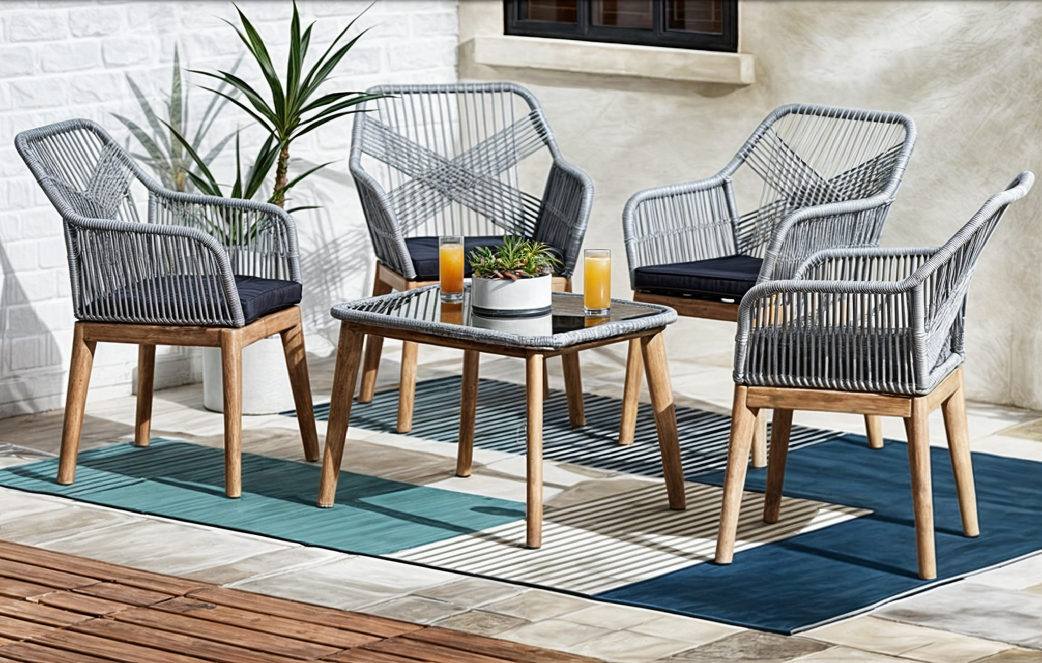 Sidra Handmade Rope Chairs Set