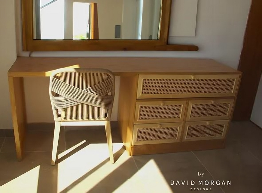 Thea Cane wooden unit with Drawer