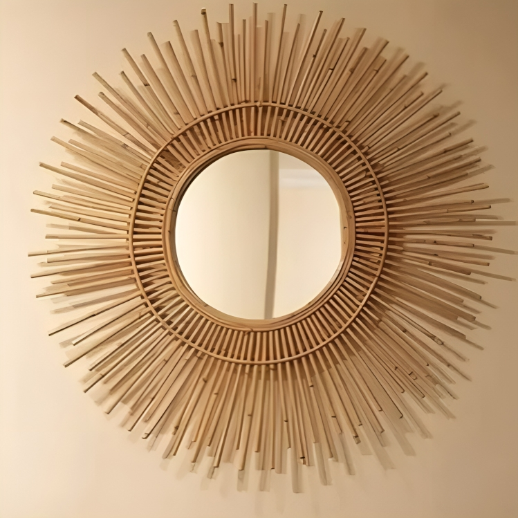 Handmade bamboo mirror