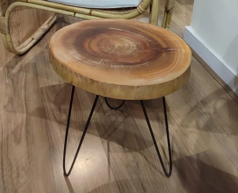 Khaya Tree Wood Side Table